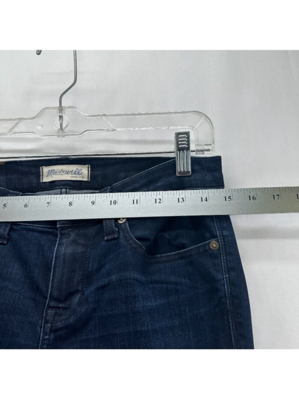 Madewell Skinny Skinny Ankle Zip Jeans Womens 26 Low Rise Stretch Dark Wash Blue - Picture 7 of 13